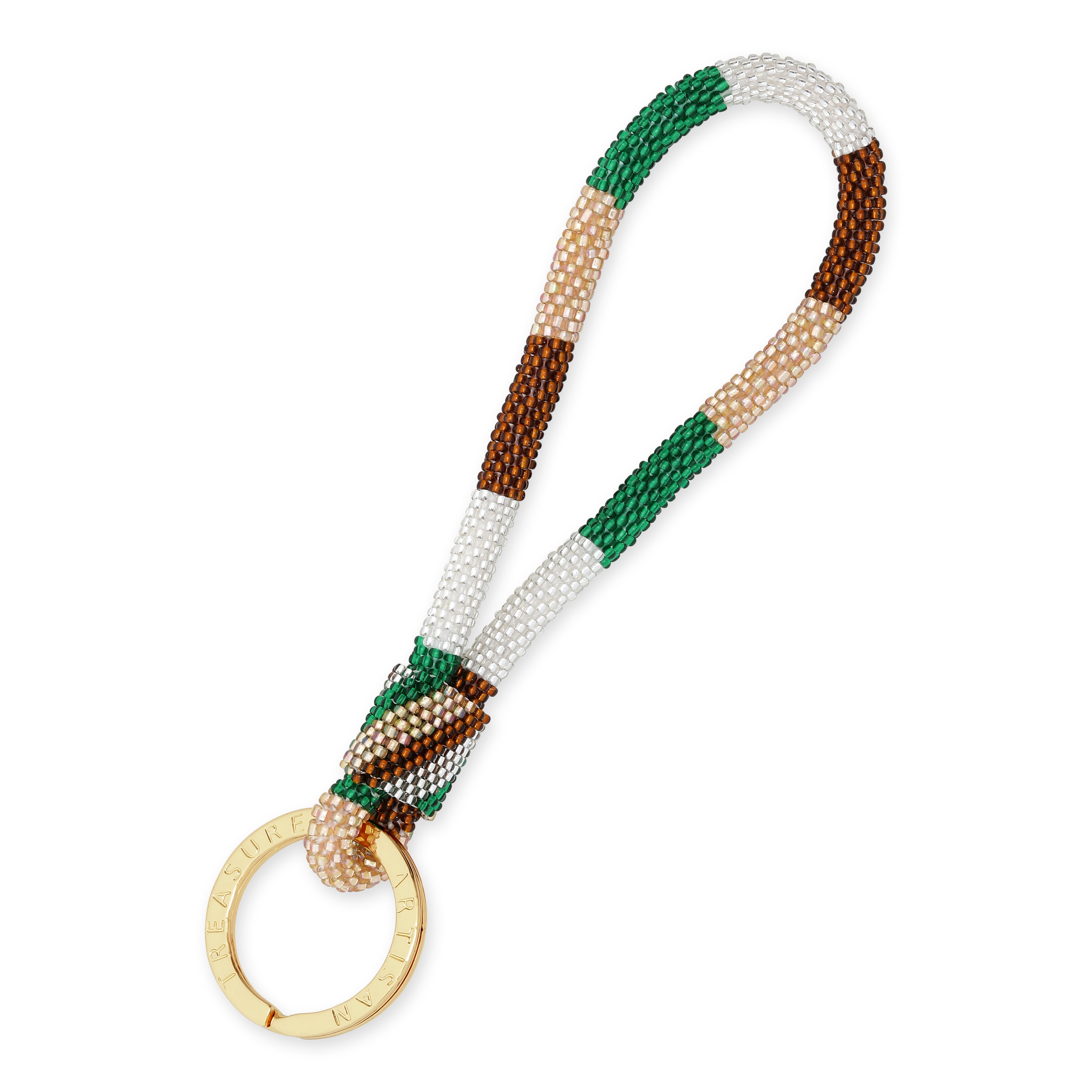 Verde nøglering - silver/gold/green/brown